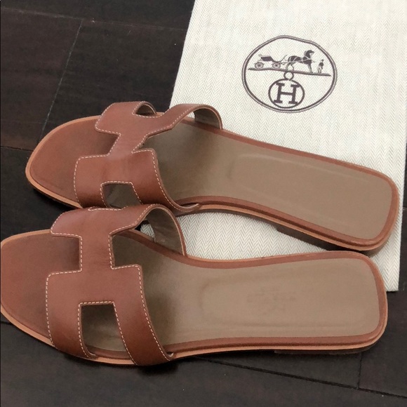 gold hermes sandals
